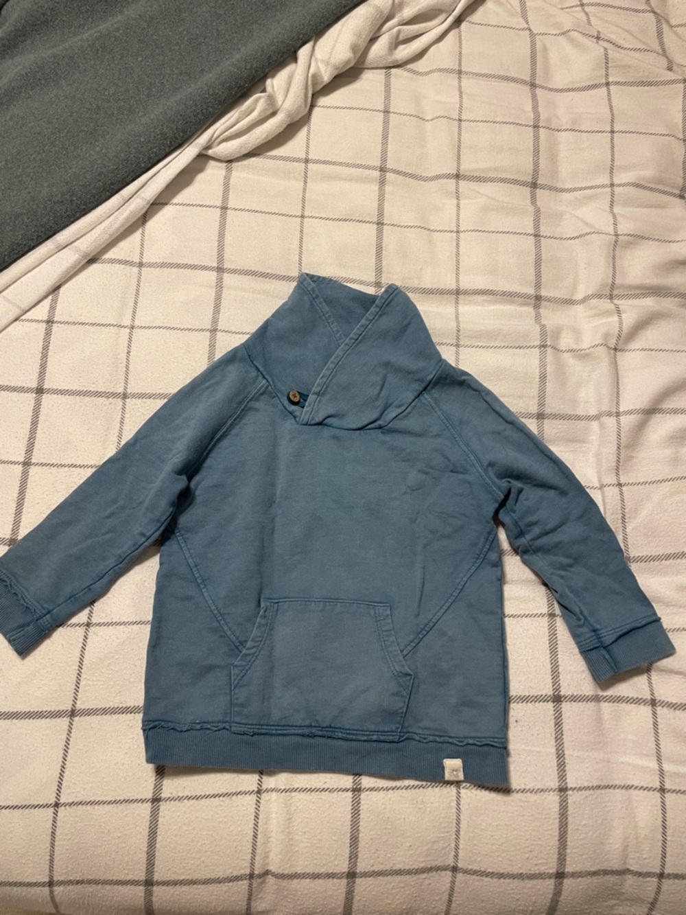 EUC Burt's Bees Baby turquoise organic cotton pullover